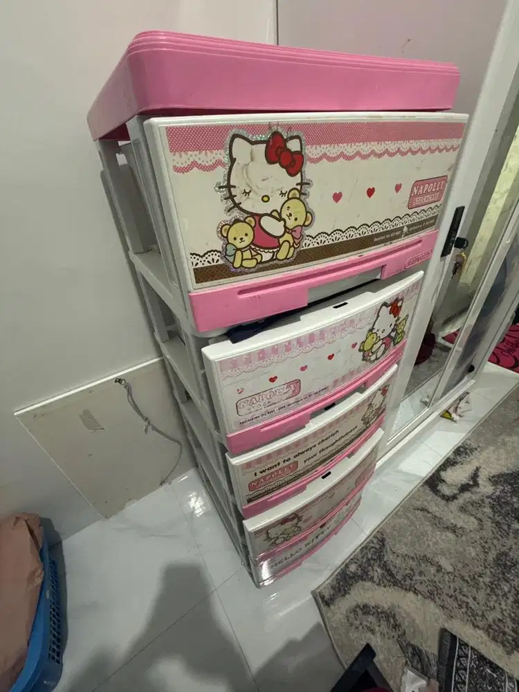 lemari plastik 5 susun hello kitty