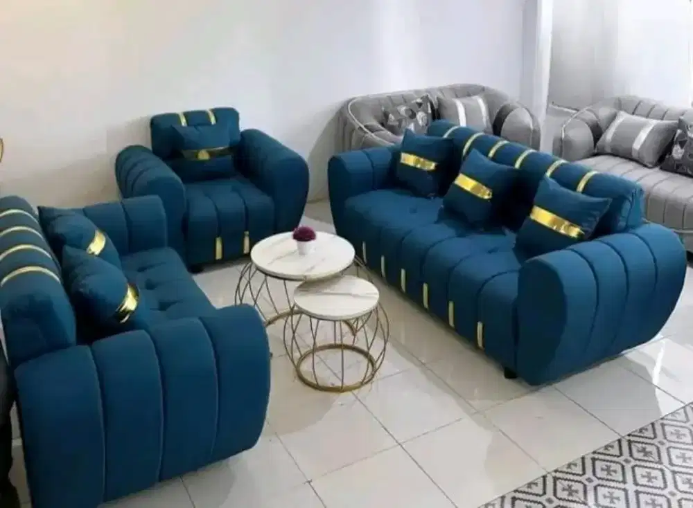 Sofa retro salur murah meja besi