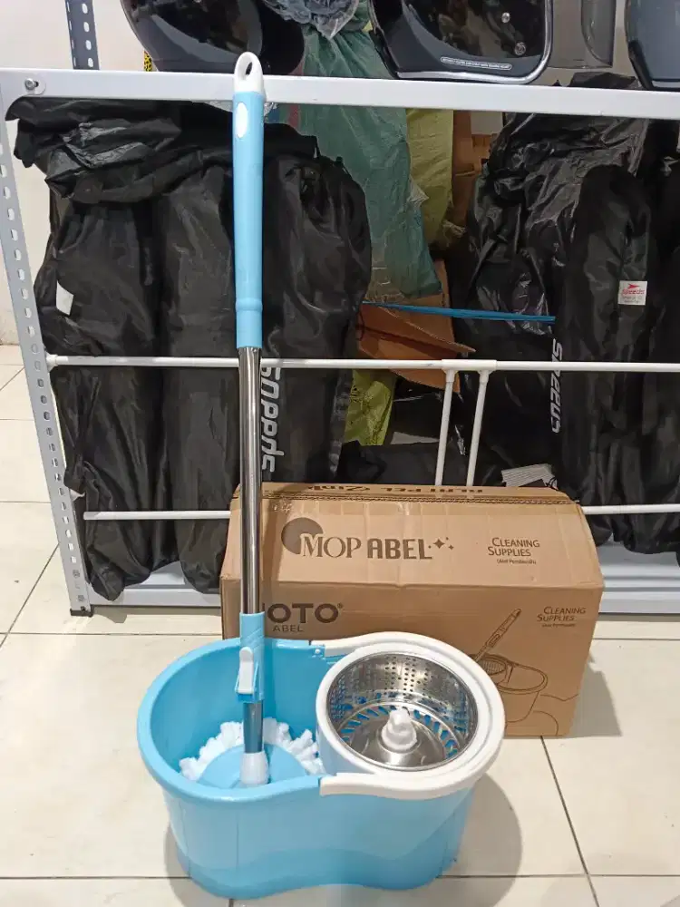 Alat Pel Lantai Stainless Super Mop Ember Pencuci Putar kap 2-3L