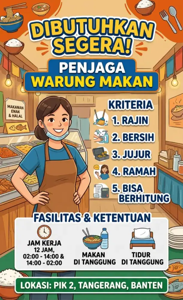 Jaga warung makanan