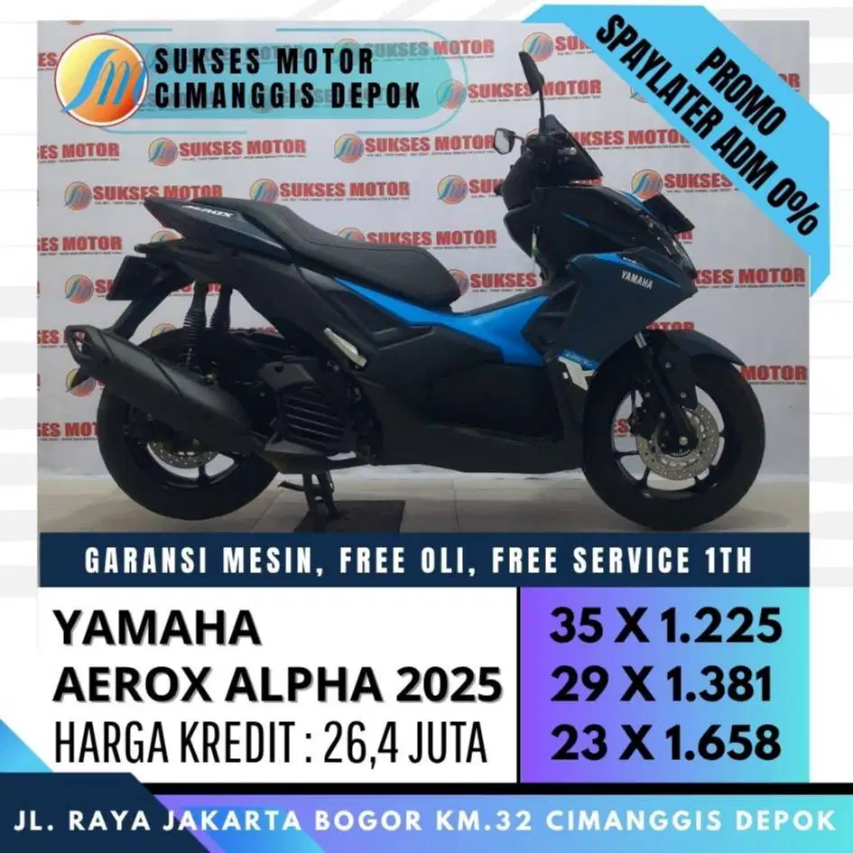 YAMAHA AEROX ALPHA 2025 MULUS LIKE NEW [SUKSES MOTOR]