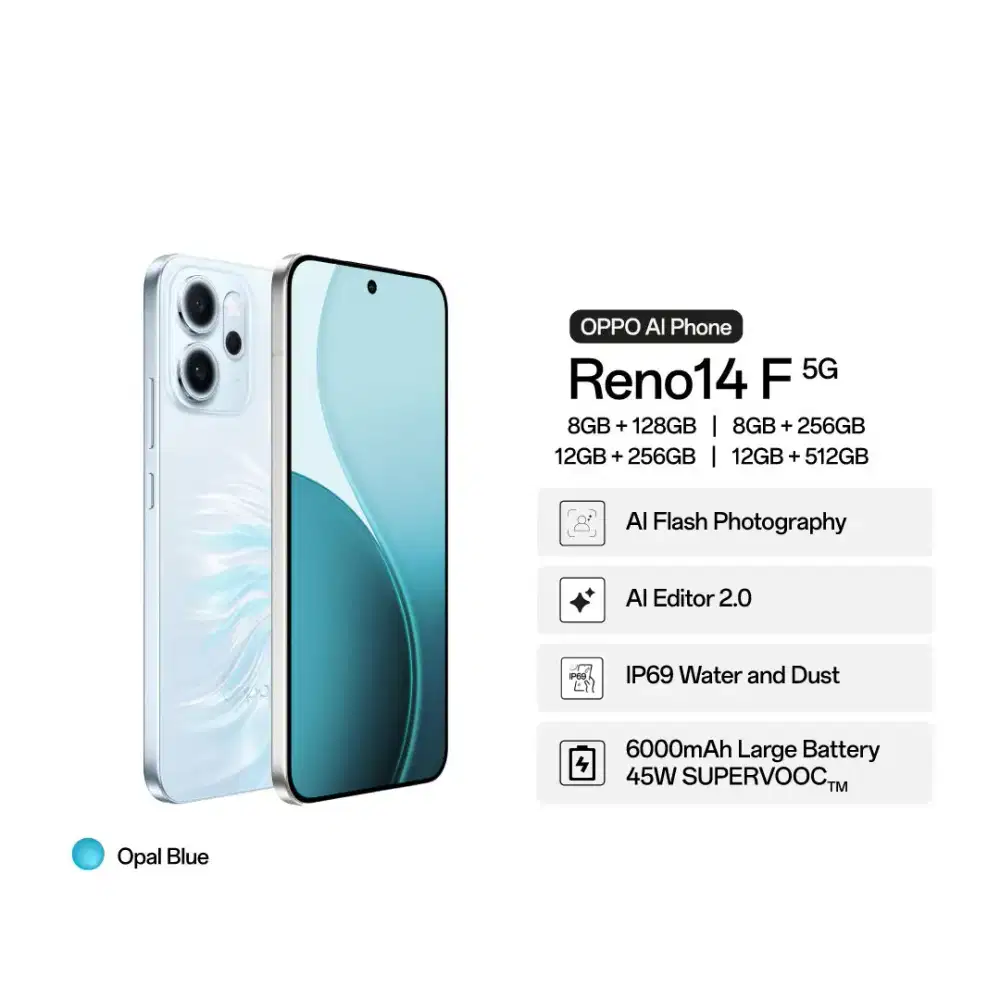 Promo Oppo Reno 14F bisa Cicilan & Tuker tambah