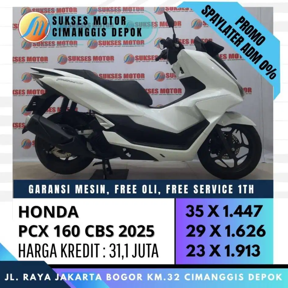 NEW PCX 160 CBS 2025 CASH KREDIT KARTU KREDIT/NON DEBIT [SUKSES MOTOR]