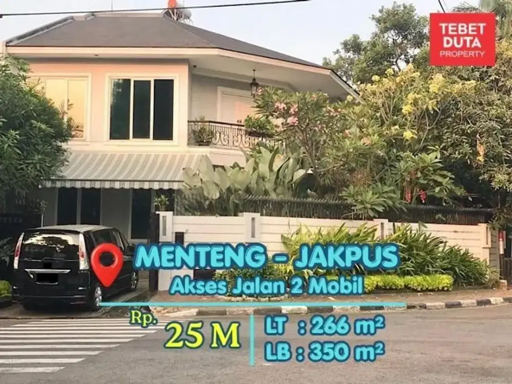Dijual Rumah Menteng Prime Area dekat Taman Suropati Jalan Lebar
