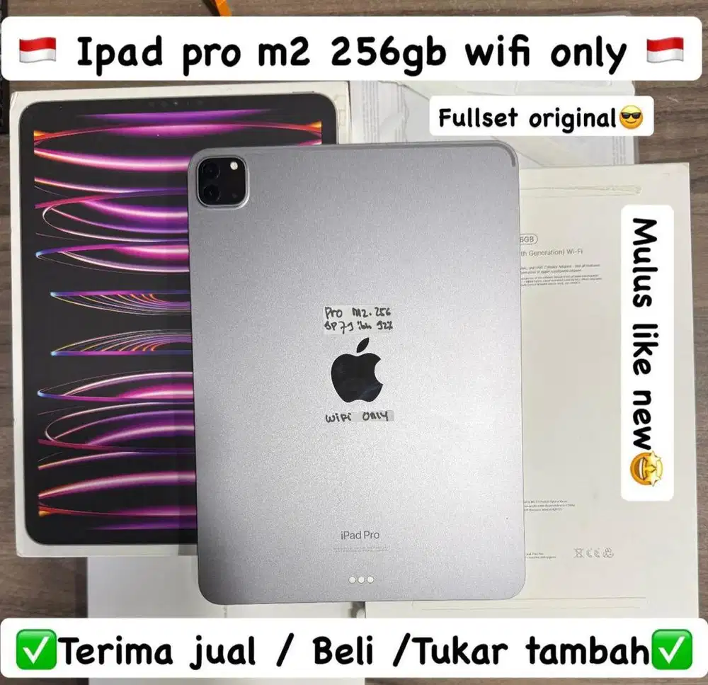 Ipad Pro M2 11 inch 256 Gb Space Grey Fullset