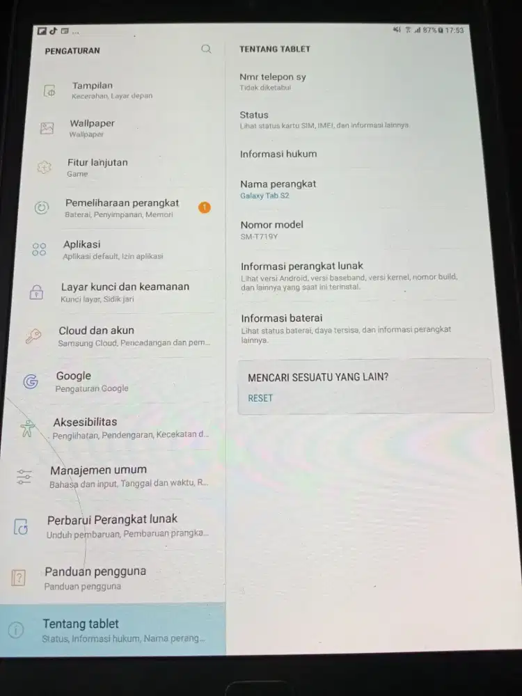 Jual cepat Samsung tab S2
