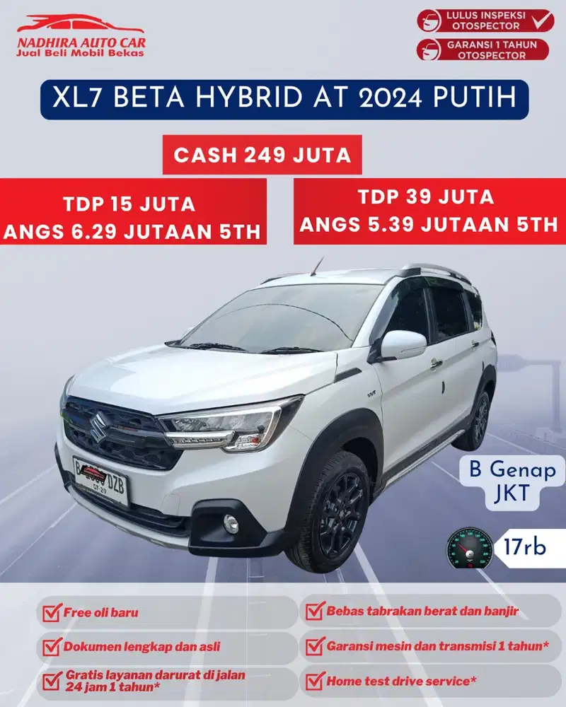 Angsuran 5 Jutaan XL7 Beta Hybrid AT 2024 Putih