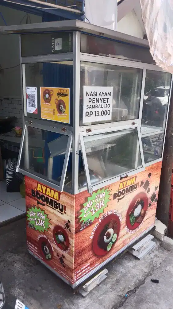 Dijual Cepat Gerobak/Etalase Ayam penyet/tahu goreng