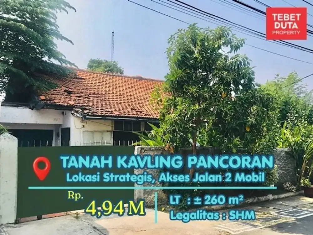 Dijual Tanah Kavling Pancoran Lokasi Strategis Nyaman Jalan 2 Mobil