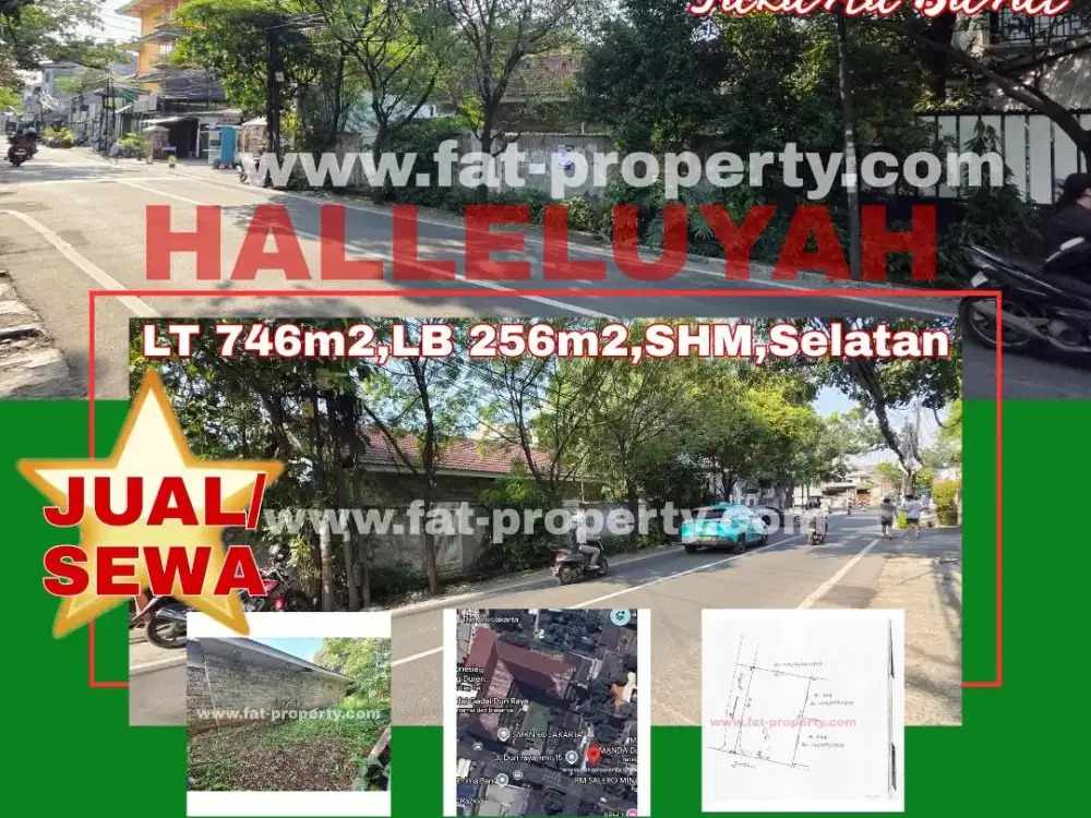 MURAH!DIJUAL/DISEWAKAN LAHAN KOMERSIL DI JL DURI RAYA,JAKBAR LT746m2 LB256m2,Sltn,SHM
