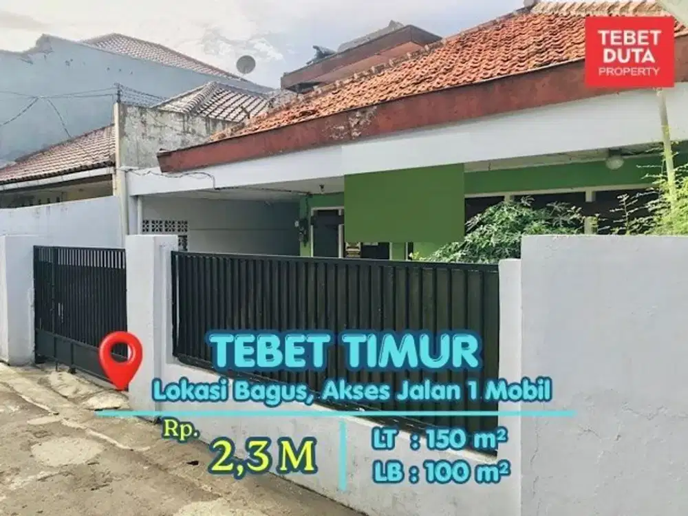 Dijual Cepat Rumah Tebet Timur Hitung Tanah Lokasi Strategis Dekat Taman Eco Park Tebet