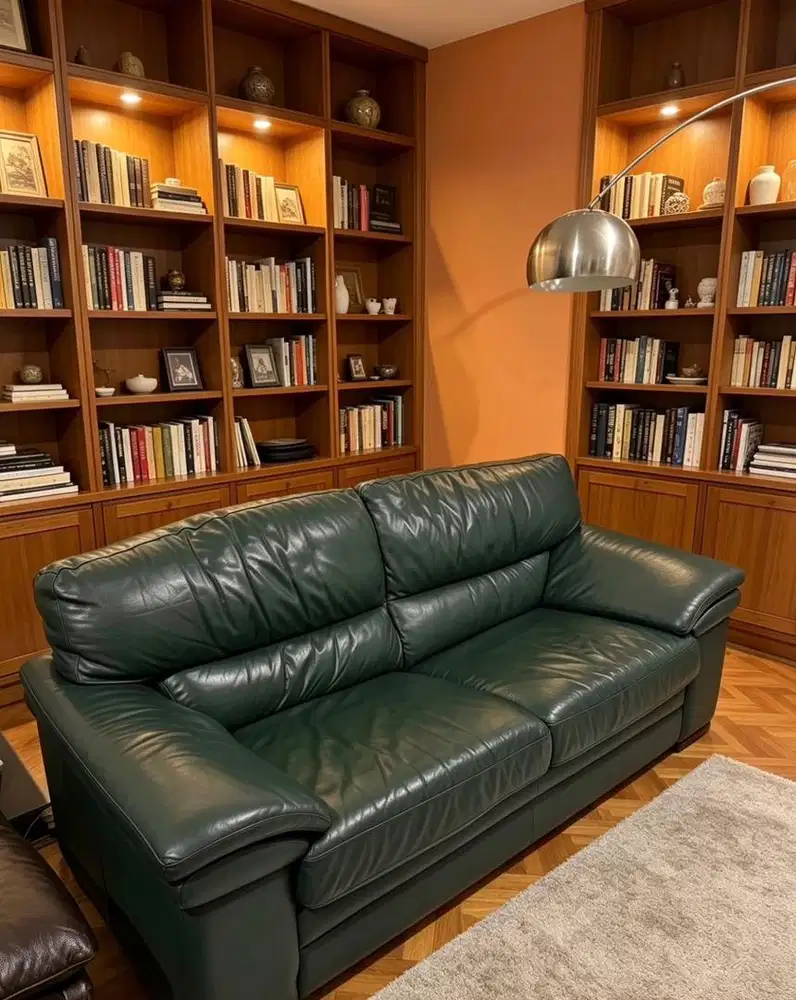 Sofa 3 Seater Full Leather Genuine ( Kulit Asli )