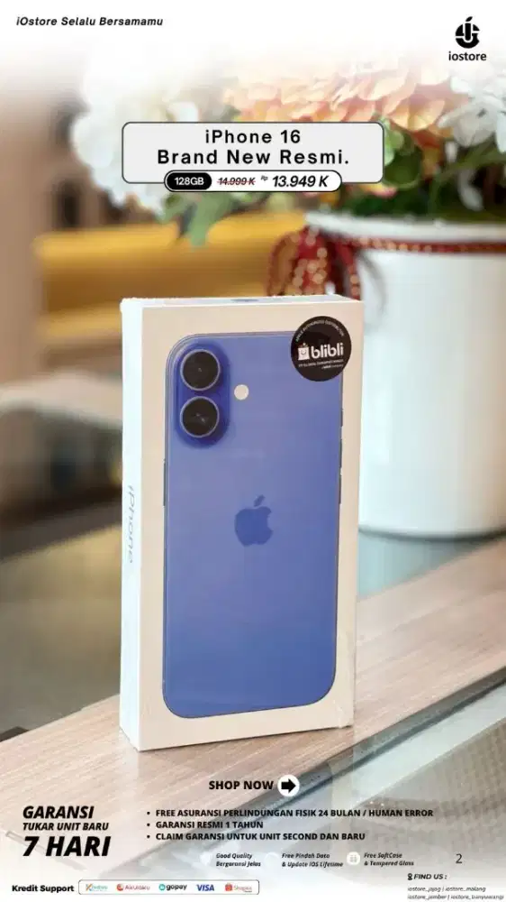 iPhone 16 128Gb ultramarine new