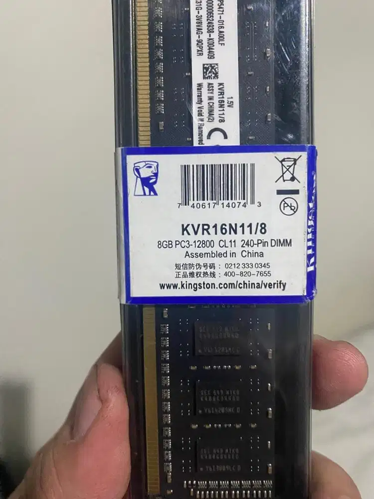 Ram kingstone 8gb ddr3 baru
