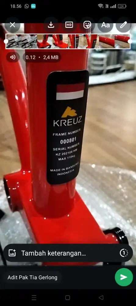 Frame sepeda lipat kreuz