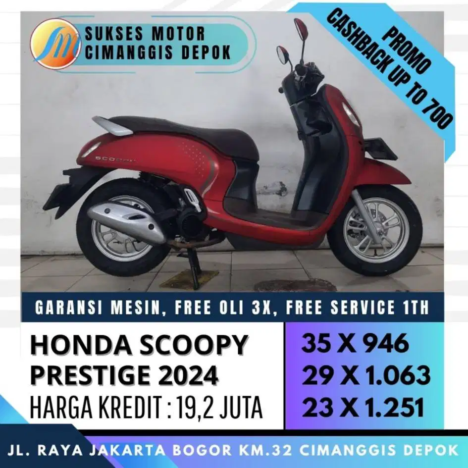 SCOOPY PRESTIGE 2024 CASH KREDIT CICILAN RINGAN [SUKSES MOTOR]