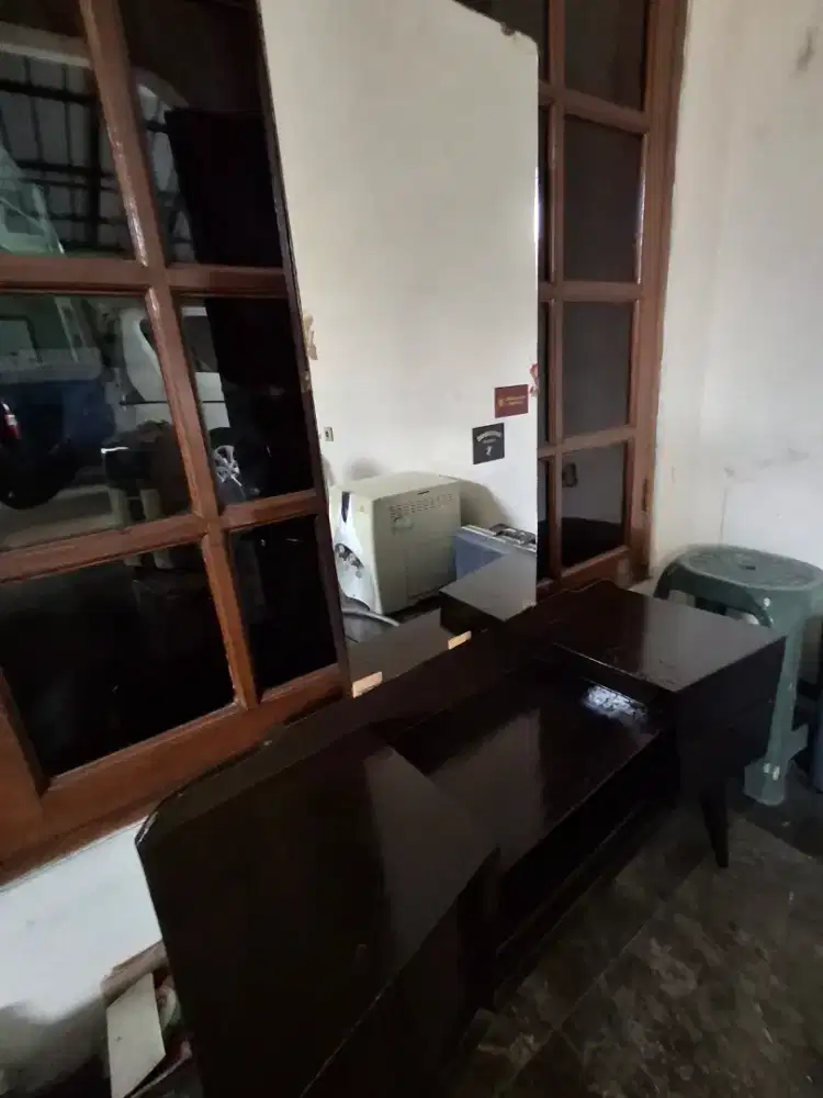 MEJA RIAS ASLI JATI MASIH GRESS KUAT BERIKUT KACA
