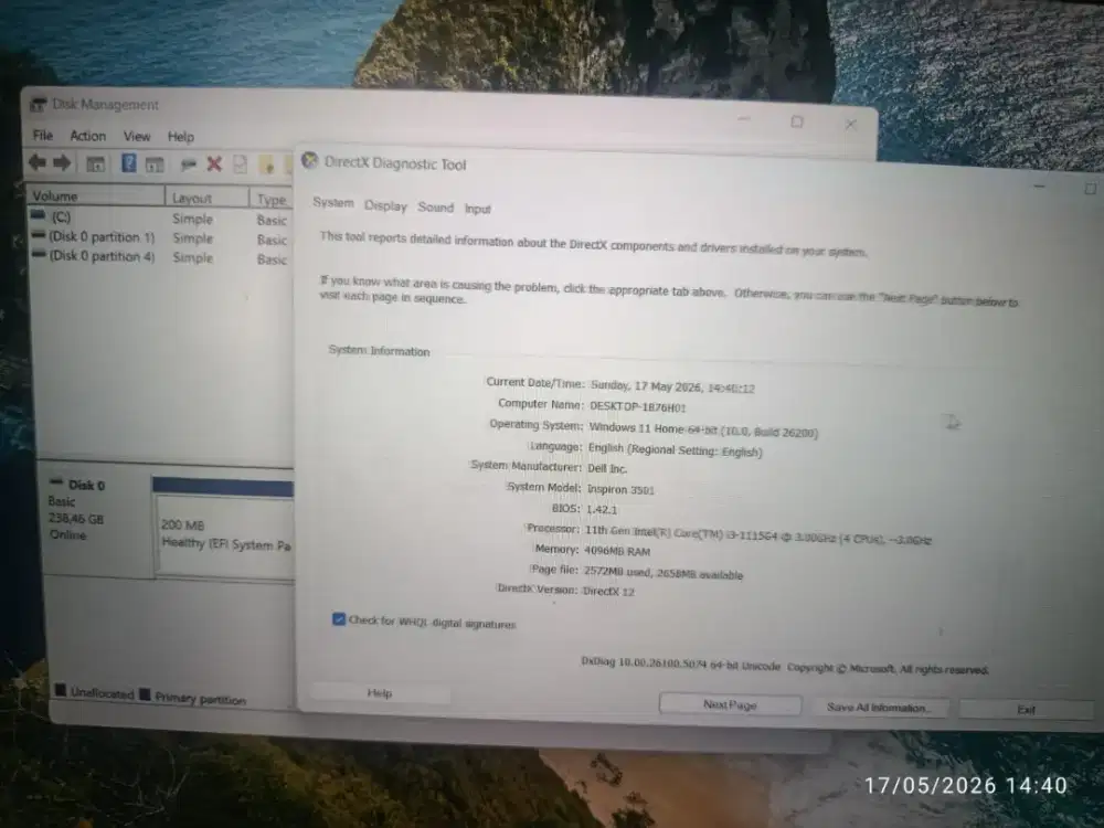 Laptop Dell Inspiron 3501