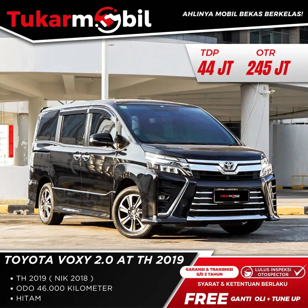 [BERGARANSI] TOYOTA VOXY 2.0 MATIC TAHUN 2018/2019 HITAM LOW KM