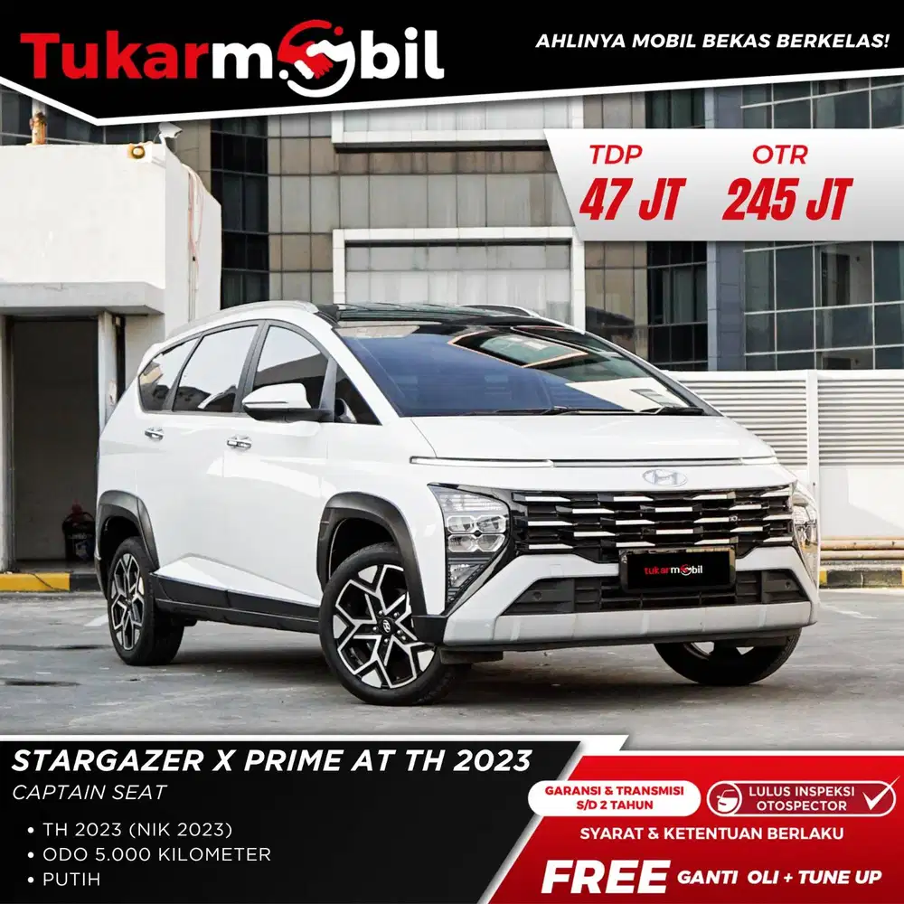 [BERGARANSI] HYUNDAI STARGAZER X PRIME MATIC TAHUN 2023 PUTIH LOW KM