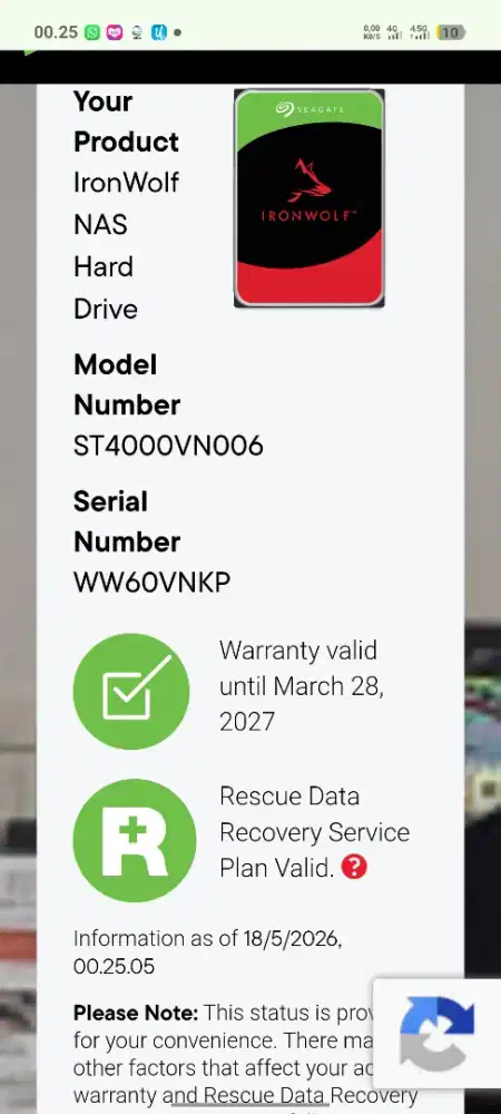Hardisk Seagate 4tb Garansi resmi MFI