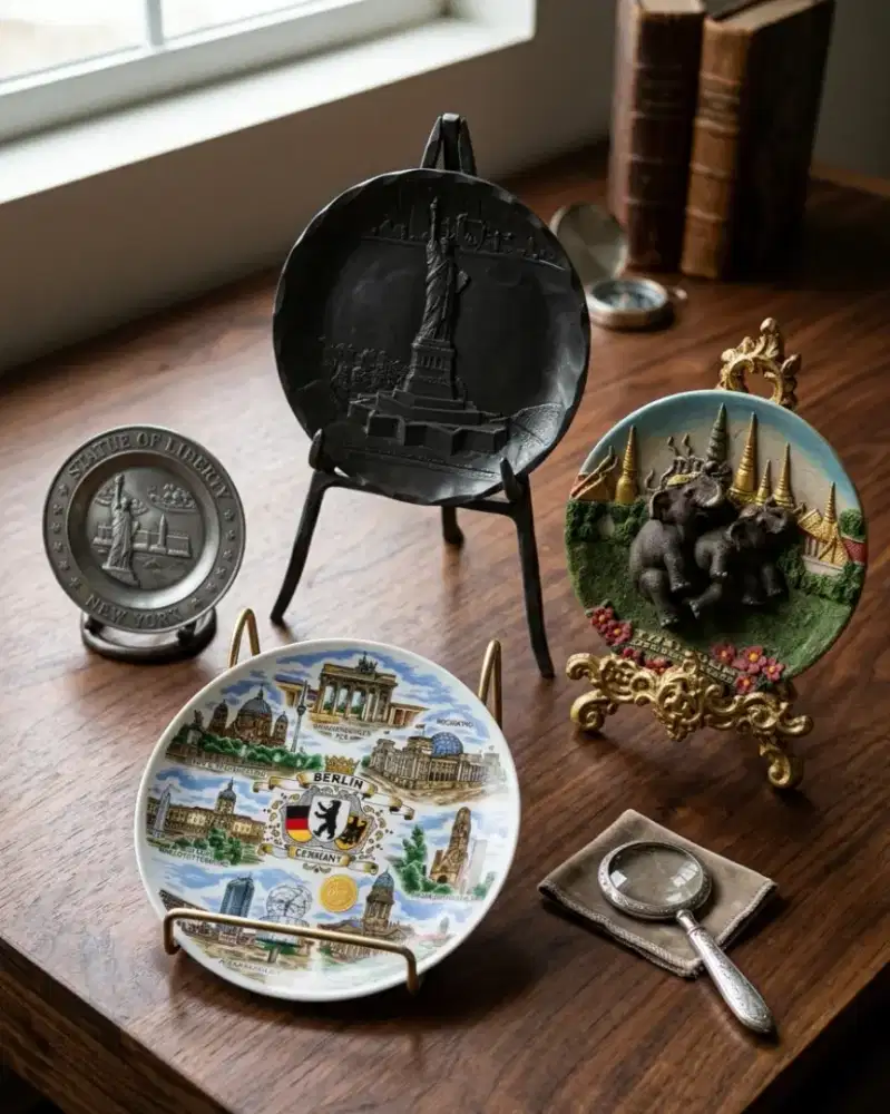 Pajang Souvenir Piring Hias Ikon negara
