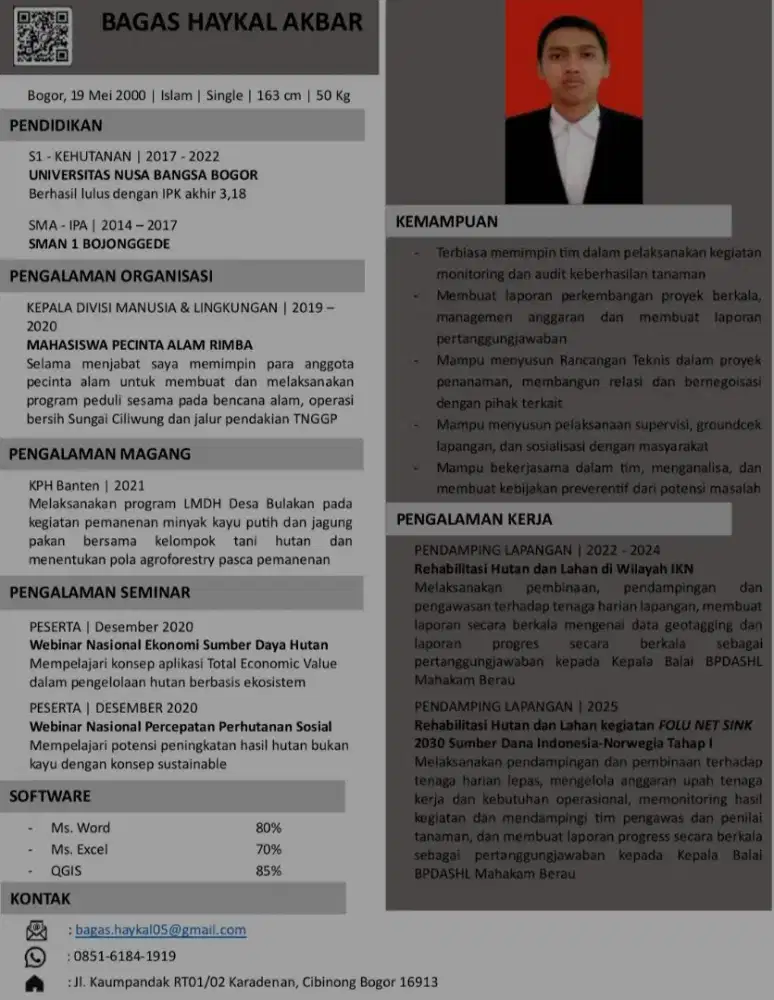 Info loker untuk saya lulusan S1 Kehutanan