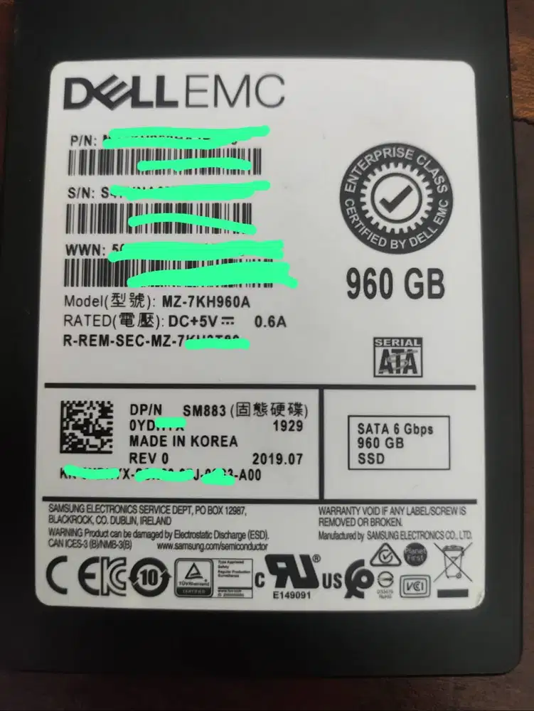 SSD Sata 960 GB