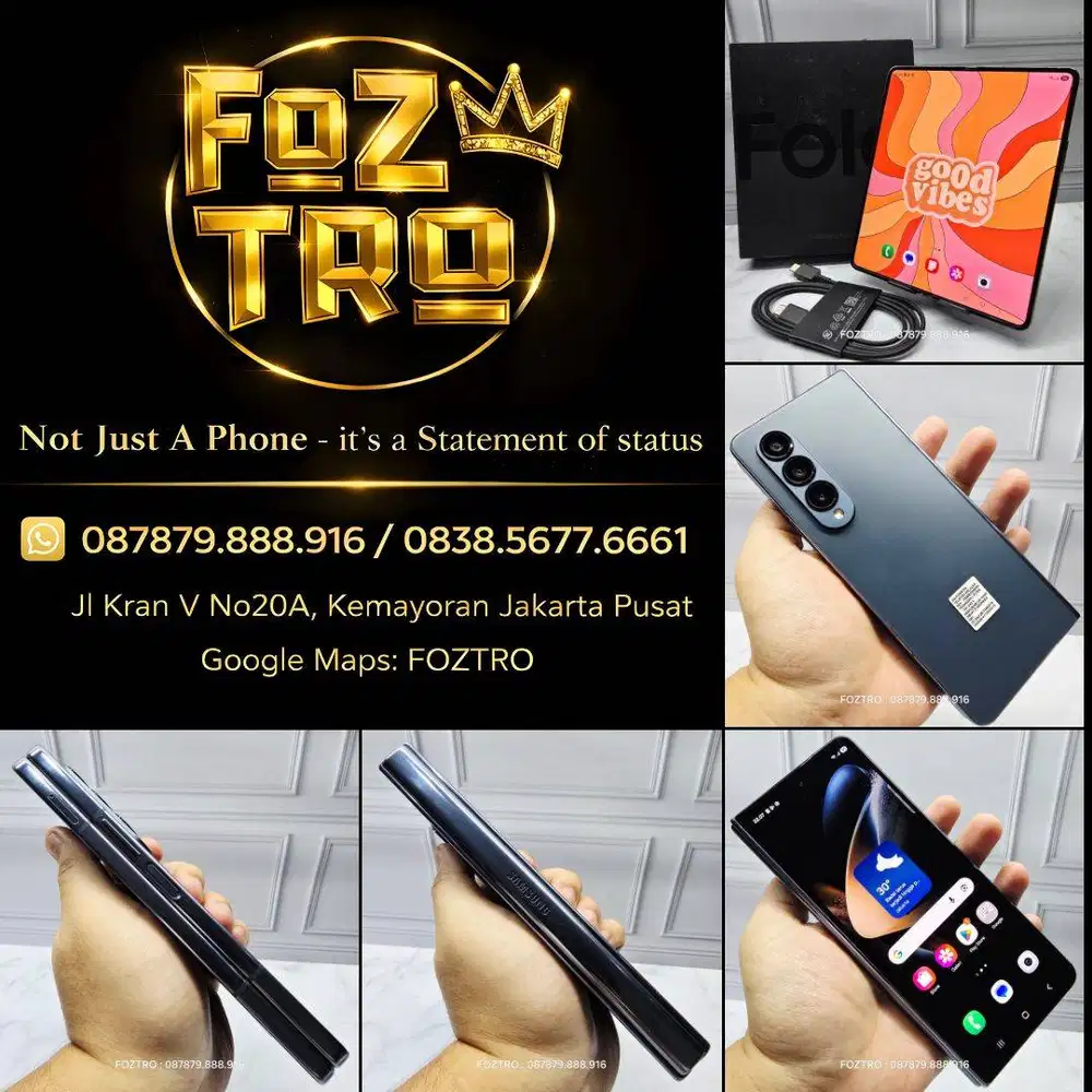 Samsung Galaxy Z Fold 4 12/256GB Graygreen Fullset Resmi SEIN No MInus