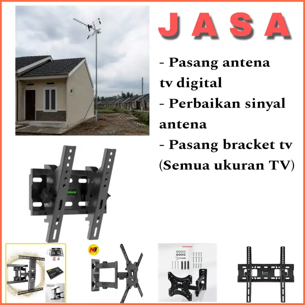 Jasa pasang bracket tv dari ukuran 24 inchi sampai 75 inchi