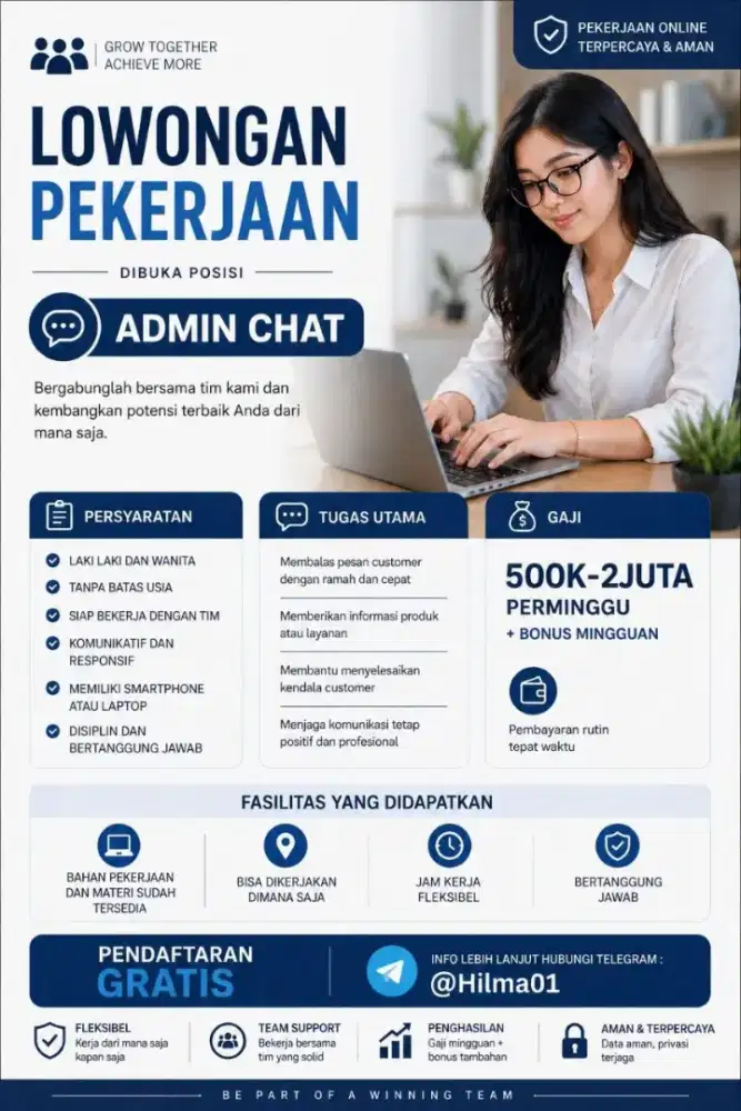 Lowongan kerja admin chat/promotor/telemarketing