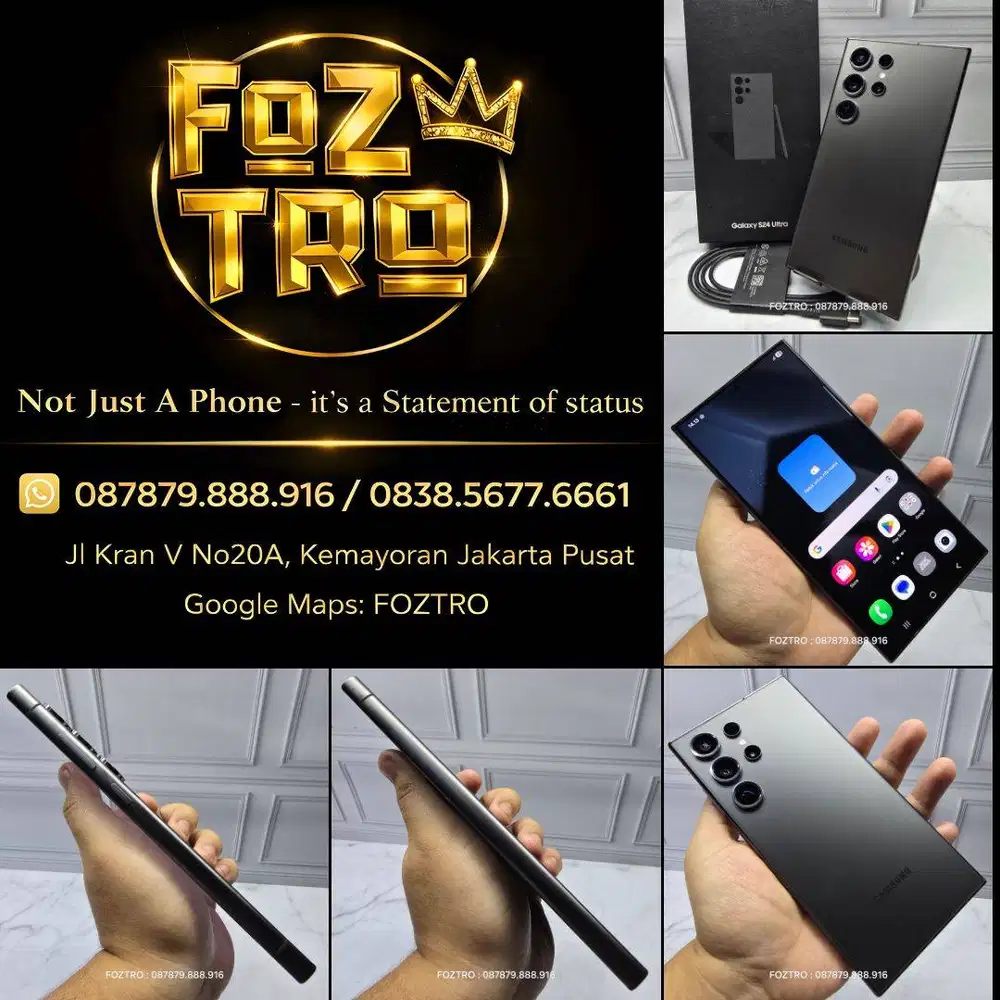 Samsung Galaxy S24 Ultra 12/512GB Black Fullset Resmi Mulus No Minus