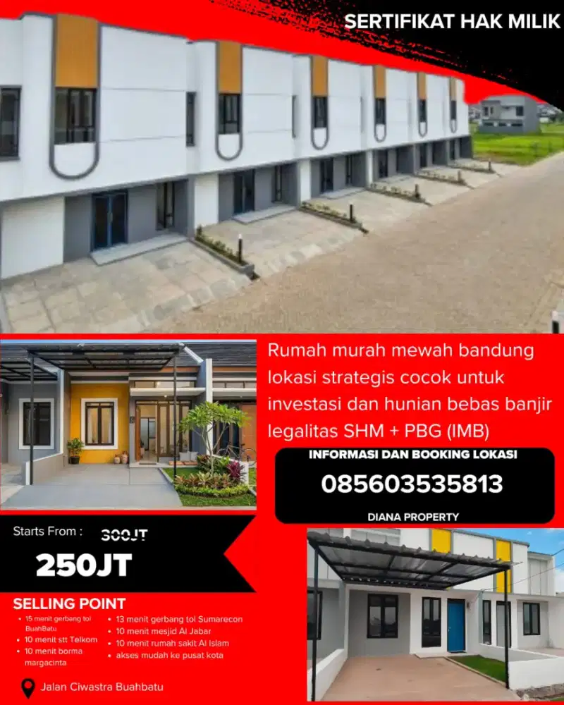 RUMAH MURAH BANDUNG SERTIFIKAT SHM DEKAT TOL DAN UNIVERSITAS