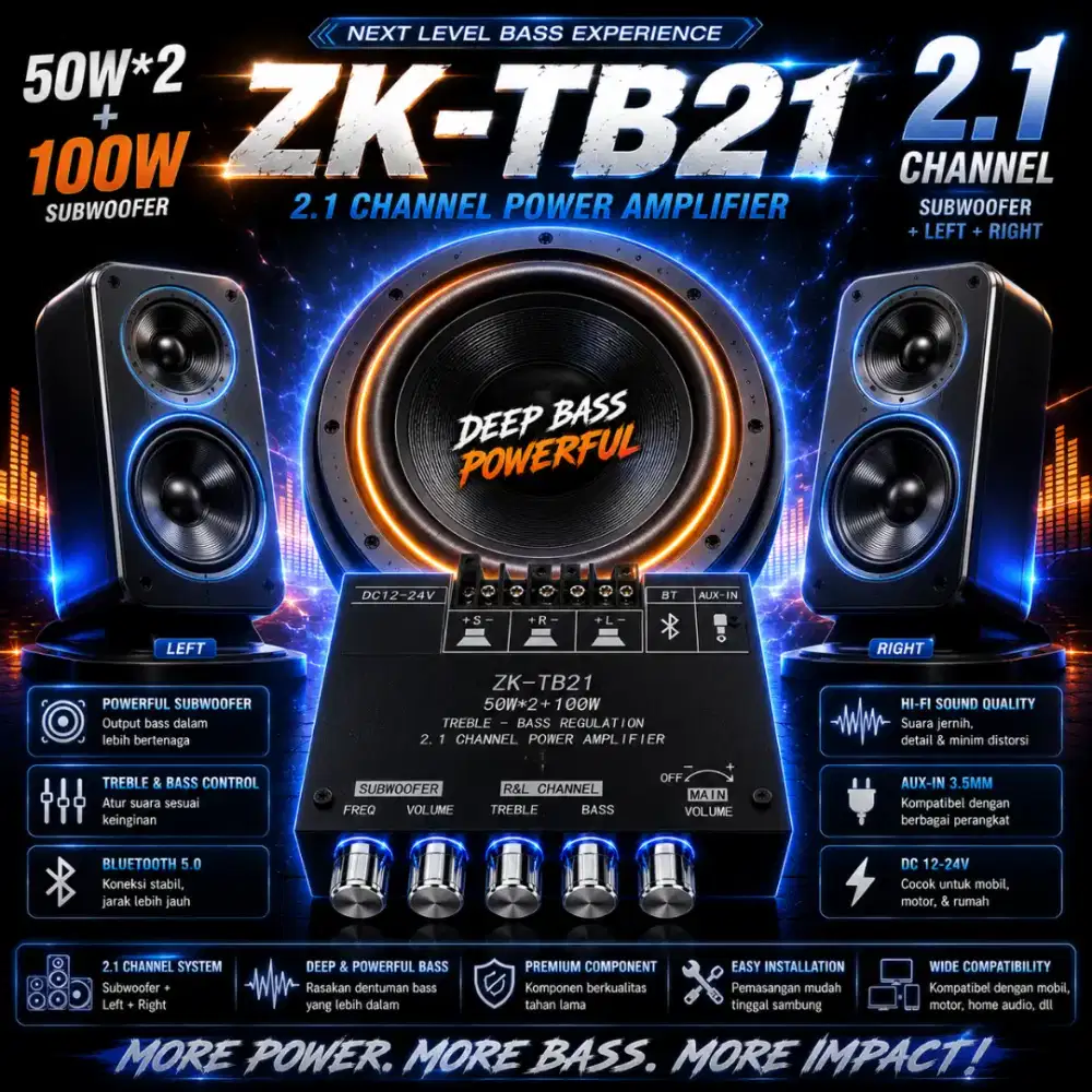 Speaker amplifier subwoofer zk tb21