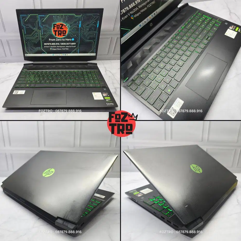 Laptop HP Pavilion Gaming 15 Ryzen 5 5600H GTX1650 RAM 16/512GB Mulus
