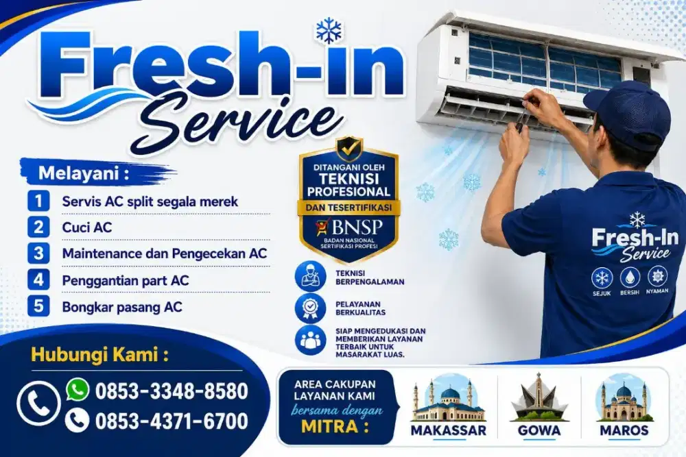 Cuci AC, Perbaikan AC dan Bongkar Pasang AC