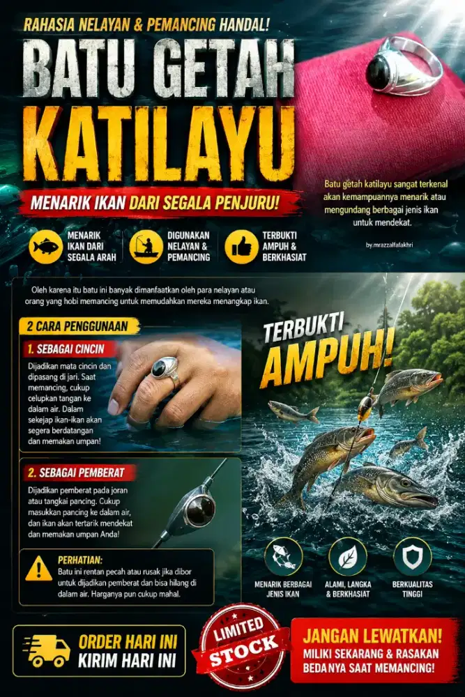 Terlaris! Batu Katilayu Special Memancing Ikan