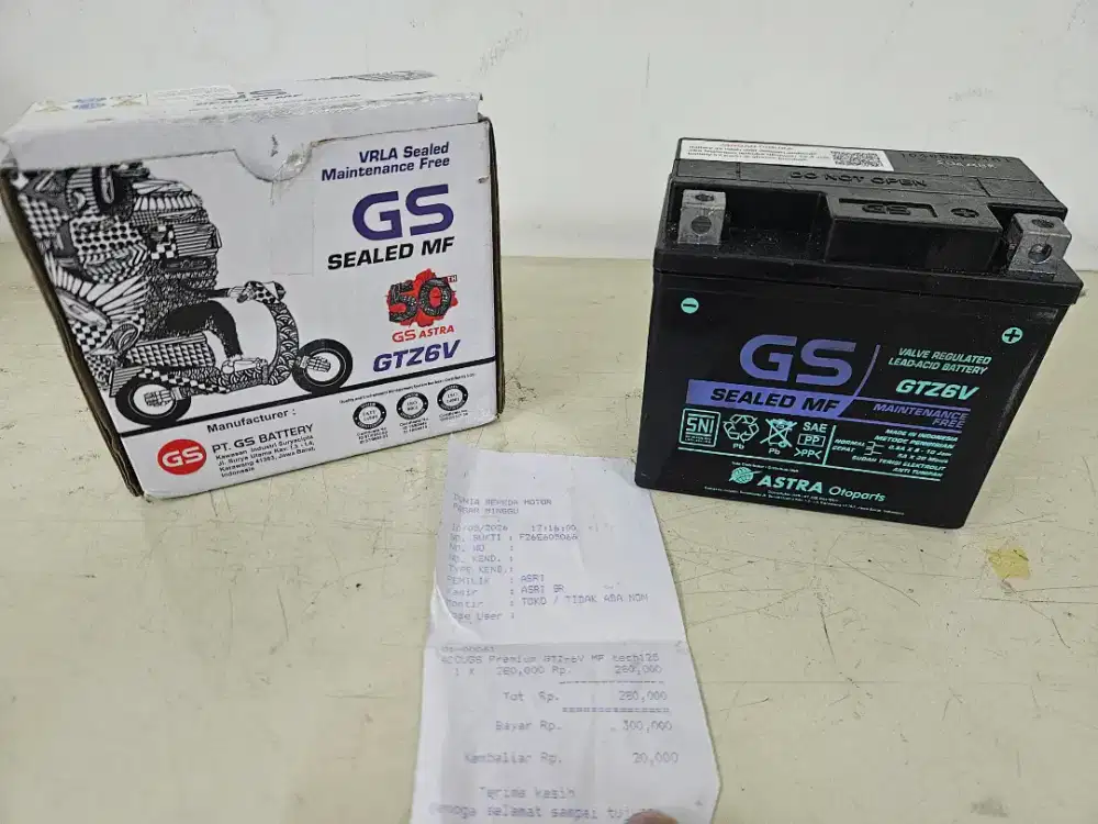 GS Astra Aki GTZ6V Baru (edisi salah beli)