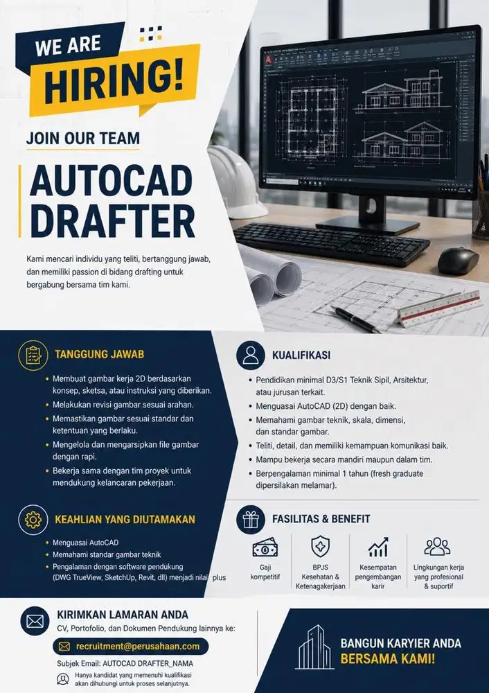Lowongan Junior AutoCAD Drafter