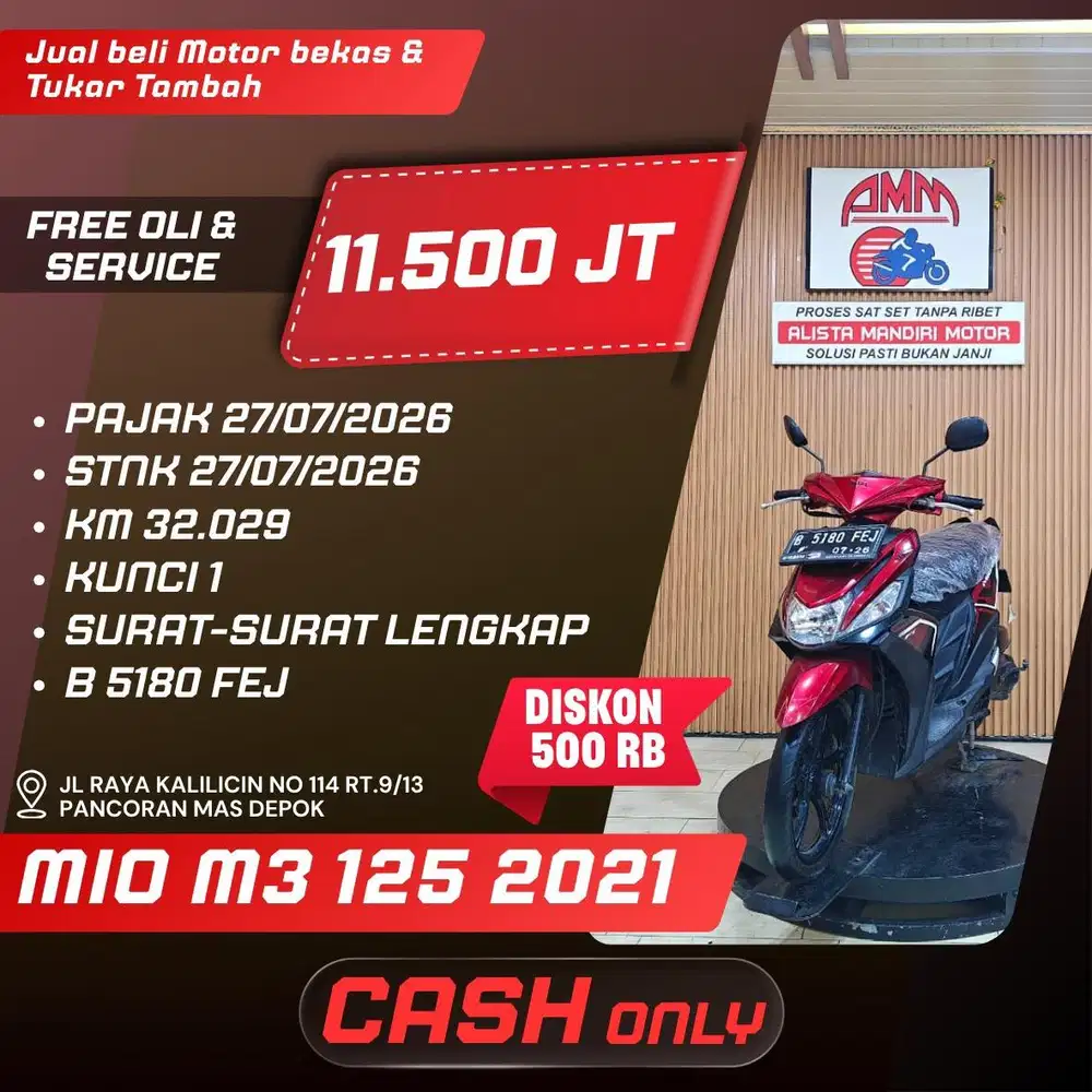 MIO M3 2021 PAJAK ON FULL ORI SIAP PAKAI BISA PAKAI CC/PAYLATER