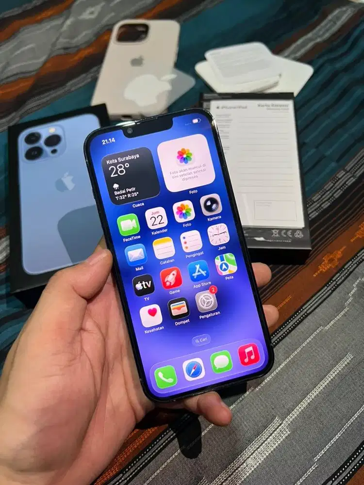 iPhone 13 Pro 512GB iBox PA/A Warna Sierra Blue BH 97%