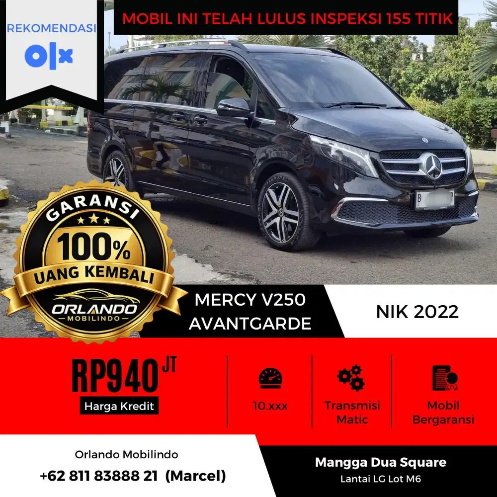 (km 10rb perak) MERCEDES BENZ V250 2.0 AVANTGARDE 2022/2023
