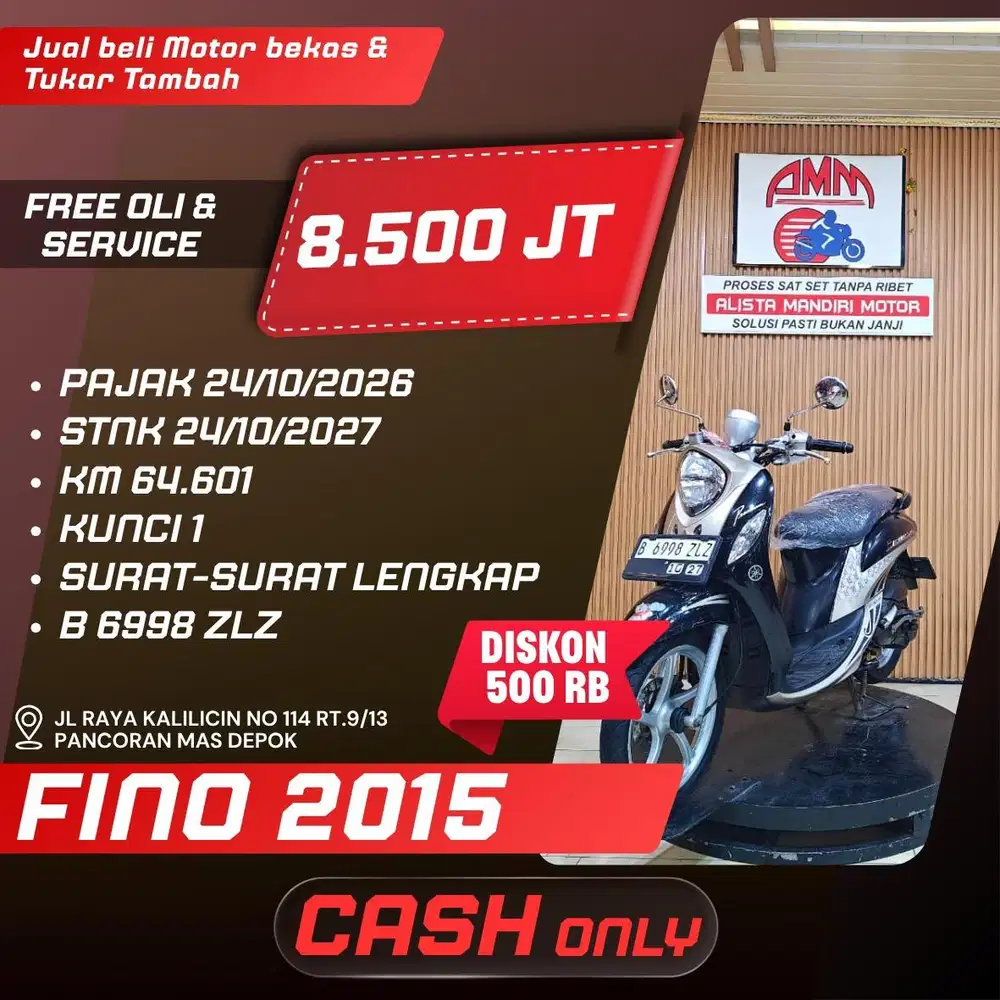 FINO 2015 PAJAK ON SIAP PAKAI BISA PAKAI CC/PAYLATER