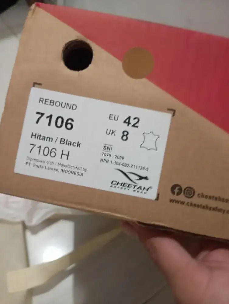 Sepatu Safety Cheetah REBOUND 7106 H Black Original UK 42