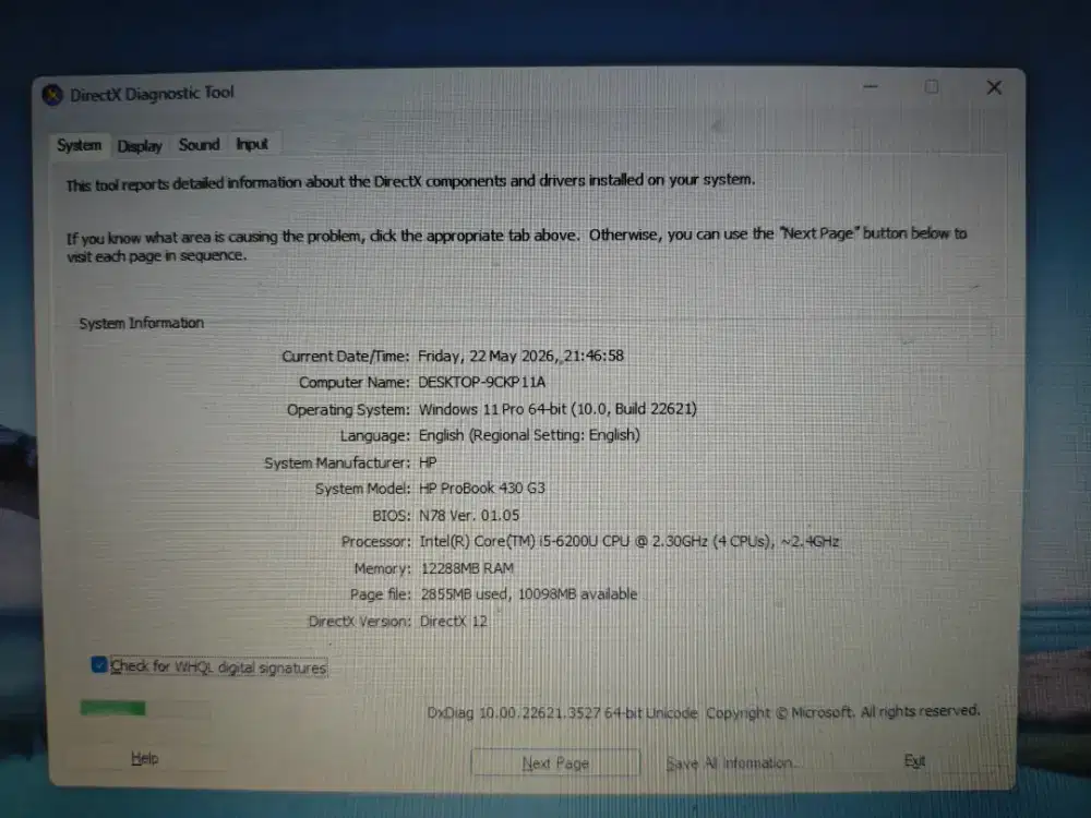 Laptop HP ProBook 430 G3 - RAM 12GB & Kencang SSD M.2 256GB