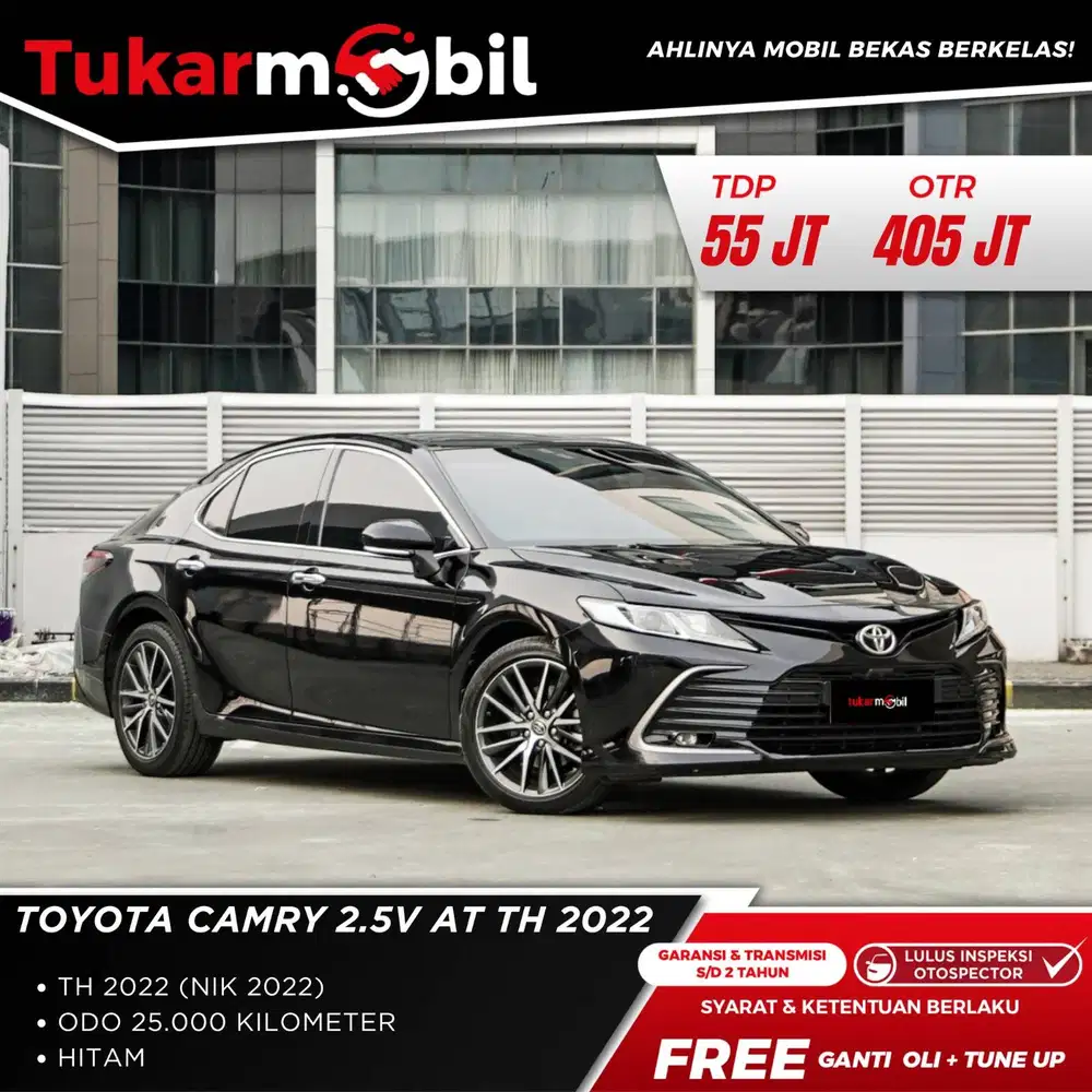 [BERGARANSI] TOYOTA CAMRY 2.5V MATIC TAHUN 2022 HITAM GANJIL LOW KM