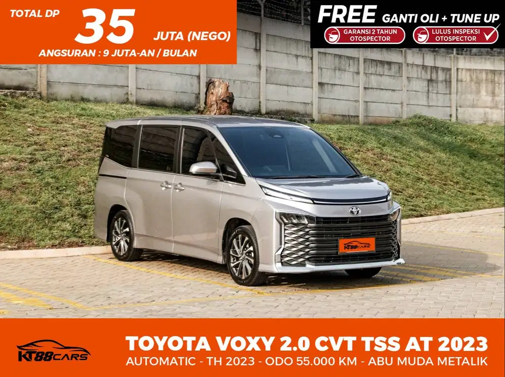[BERGARANSI] TOYOTA VOXY 2.0 MATIC CVT TSS THN 2023 ABU METALIK GENAP
