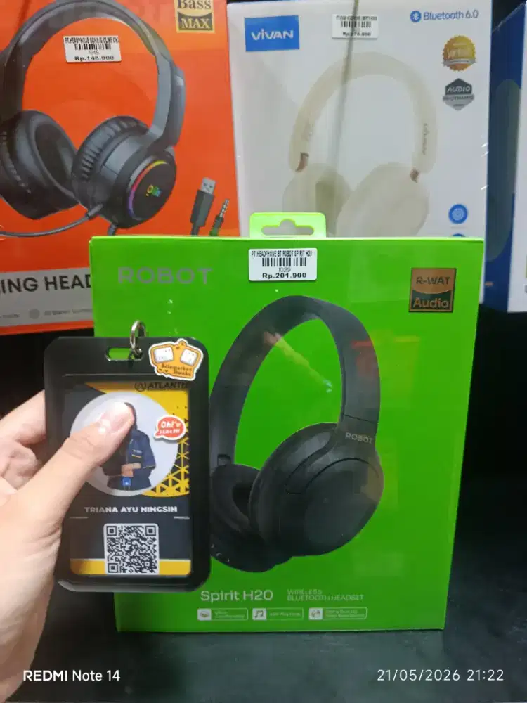PT HEADPHONE BT ROBOT SPIRIT H20 | ATLANTIS DAHSYAT
