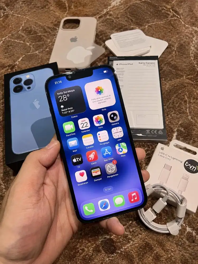 iPhone 13 Pro 512GB iBox PA/A Warna Sierra Blue BH 97%