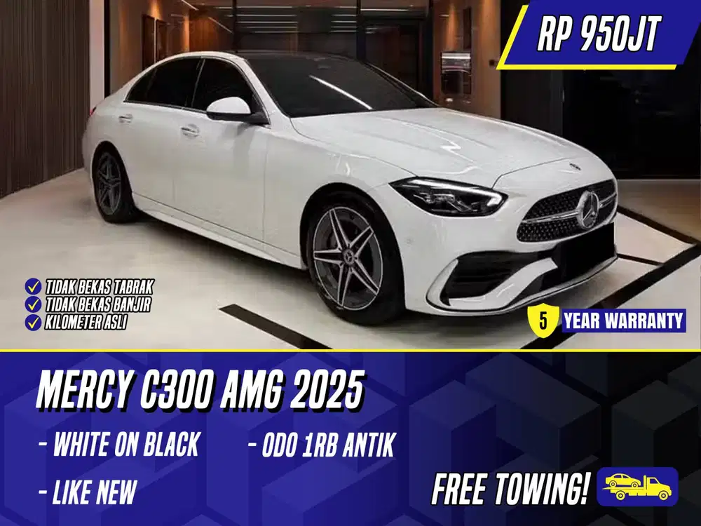 Mercedes Benz C300 AMG 2025 NIK 2024 White on Black Mercy C 300 Putih
